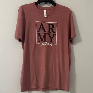 Bella Canvas Mauve 'Army Girlfriend' Short Sleeve Tee